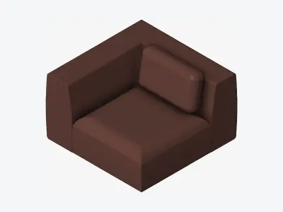 Seat - Sofa - Simplicity - Type 2 - Corner Low-poly 3D model