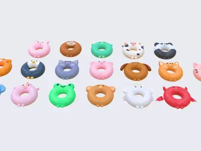 Lifebuoy animal Pack 01 Low-poly 3D model