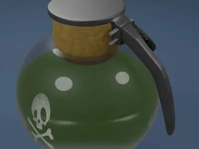 acid grenade weapon PBR mid-poly game ready 3D model