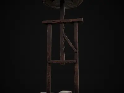 Vintage Sculpting Table Low-poly 3D model