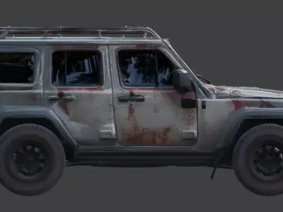 Post-Apocalyptic Survival SUV 3D Model Low-poly 3D model