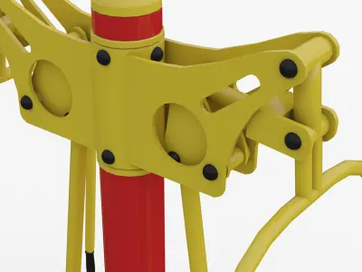 Outdoor fitness exercise equipment double seated chest press 3D model