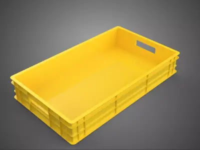 YELLOW PALLET WAREHOUSE STORAGE BOX TRAY CONTAINER SHELF TOOL 3D model