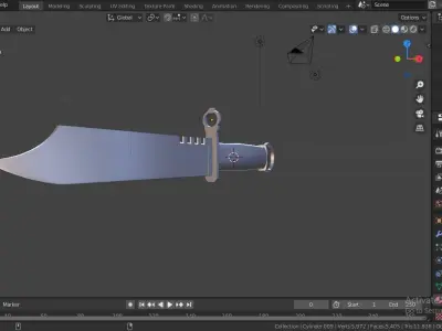 Combat knife  Low-poly 3D model purchase