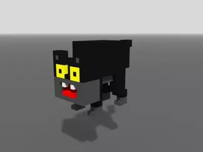 Voxel Scaredy Cat Low-poly 3D model