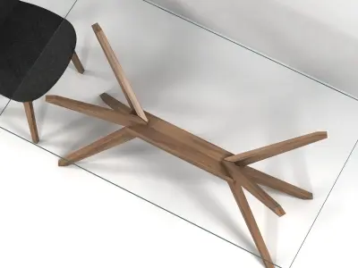 Magna Glass Dining Table by inmod  sohoconcept eiffel wood chair 3D model