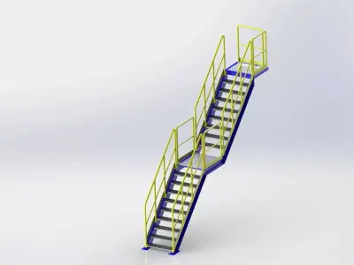 Industrial stairs 3D model purchase