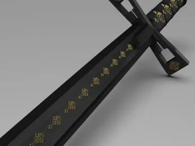Sword Low-poly 3D model 13