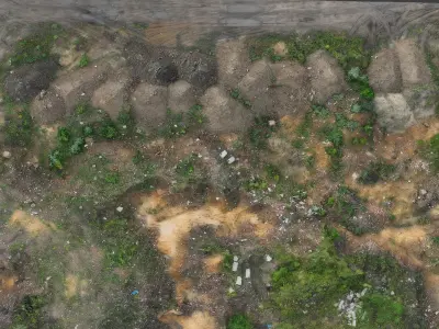 construction-site terrain debris RAW photogrammetry Low-poly 3D model