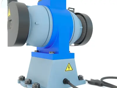 Industrial machine tool - Grinder machine blue 3D model