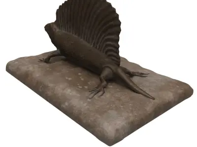 Plaster Raptor Low-poly 3D model
