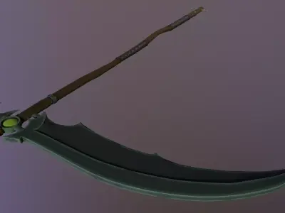 Pumpkin Scythe Low-poly 3D model