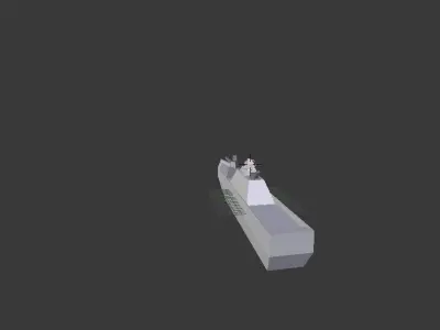 Frigate submarine Low-poly 3D model