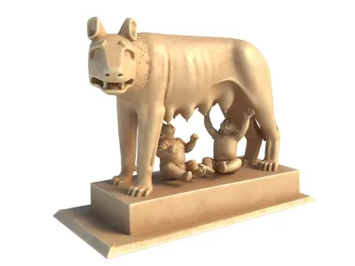 Capitoline Wolf Low-poly 3D model