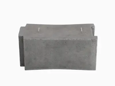 Concrete Traffic Barrier 01 Low-poly 3D model