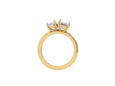 Solitair 2 Stone Ring 3D print model purchase