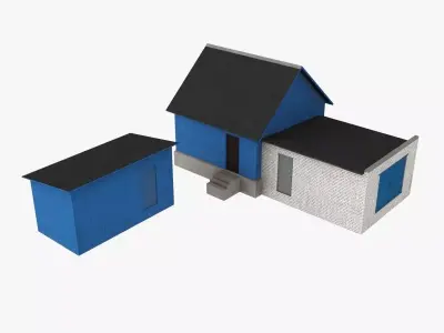 House with garage Free low-poly 3D model