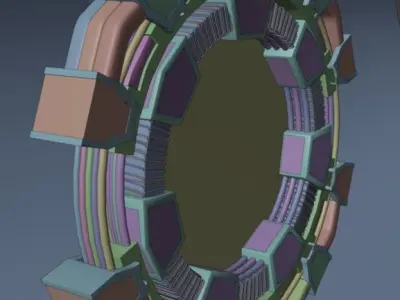Sci Fi Portal high poly 3D model