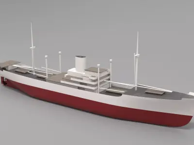 simple model MS Mickiewicz ex  Gladys Dan -  motor cargo ship 3D model