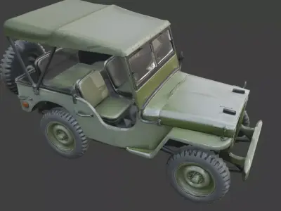 WWII Utility Jeep 3D  Low-poly 3D model