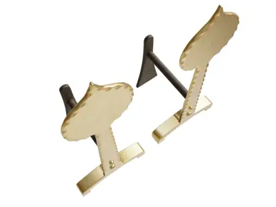 Pair Of Antique Victorian Quality Brass Fire Dogs 3D model