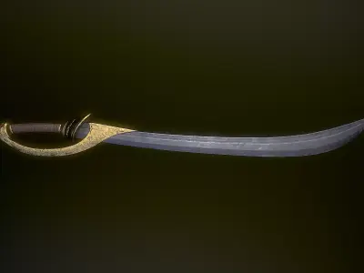 Pirate Saber Low-poly 3D model purchase