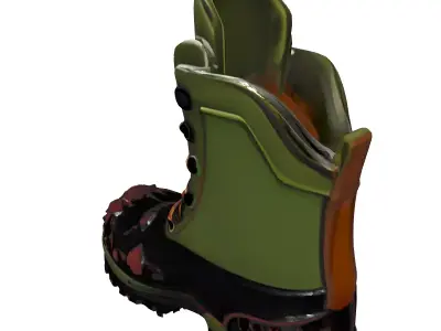 Muddy Winter Combat Boot Low-poly 3D model