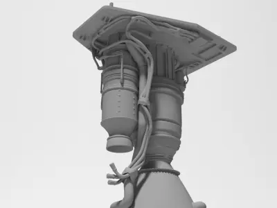 spaceX rocket engine for 3Dprint 3D print model