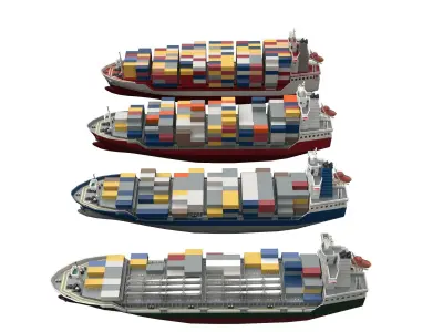 Feeder ship lowpoly Low-poly 3D model