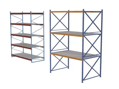 Realistic Wooden Shelves 3D Model Low-poly 3D model