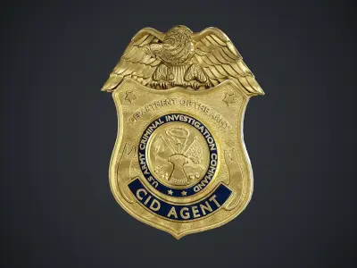 Law Enforcement Low poly Badges 3D Model Pack