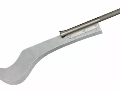 Curved sword 4 Low-poly 3D model