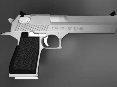 simple desert eagle Low-poly 3D model