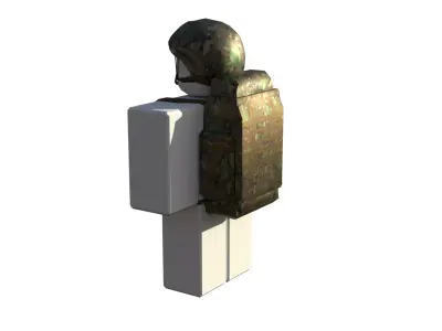 Roblox r6 soldier with helmet and backpack Low-poly 3D model