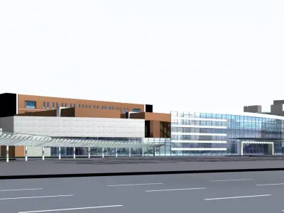 Hospital Building 3D model 7