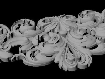 dekor gold ornate ornament 3D model buy