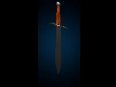 Sword from the trilogy of the Lord of the Rings movie Low-poly 3D model