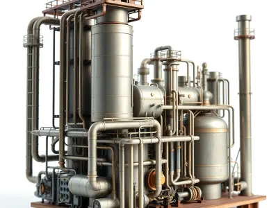 Industrial Factory Piping Structure D Model Pack Low-poly 3D model