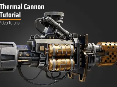 Imperial Knight Thermal Cannon Low-poly 3D model