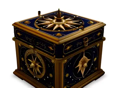 Ornate Celestial Navigation Box Low-poly 3D model