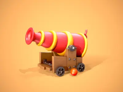 Stylized Cannon Low-poly 3D model buy