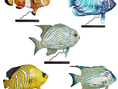 Set of fish figurines 3D model