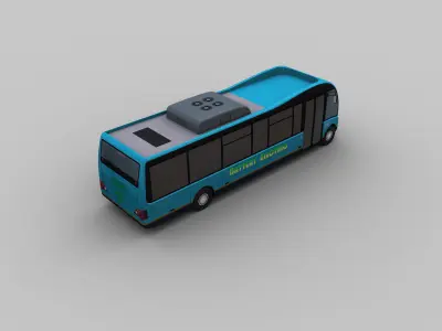 Electric Bus Lowpoly 5 Low-poly 3D model