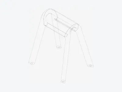 Stool - Worksmart - Cushion Low-poly 3D model