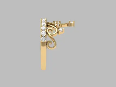 Crown Diamond  Ring  3D print model