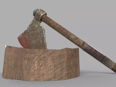 Butcher Axe Low-poly 3D model