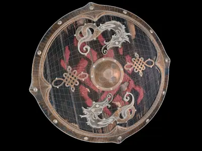 Round Viking Shield Copper 3D model