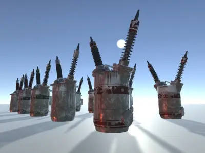 PBR Powerstation Props Low-poly 3D model