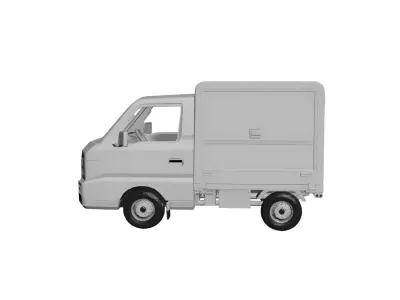 Generic Box Truck Functional Cargo Transport Vehicle 03 3D model