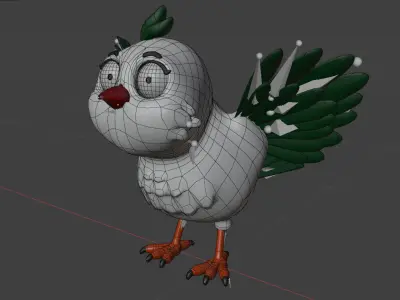 Cartoon Bird Low-poly 3D model order